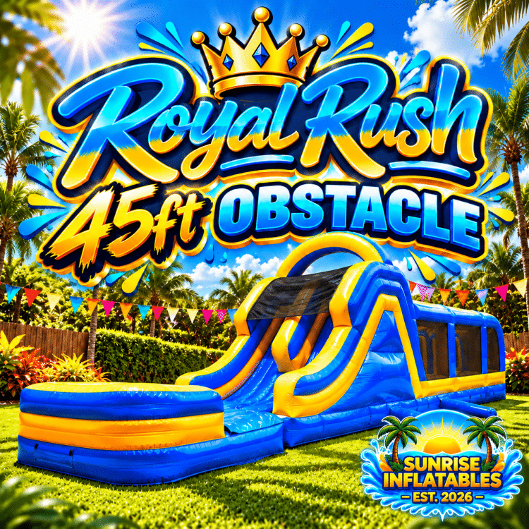 (New!) 45 FT Royal Rush Obstacle (Water or Dry Slide)