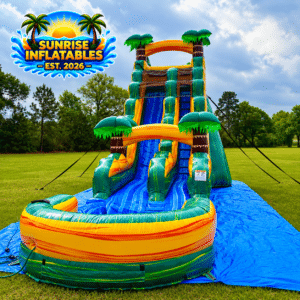Tropical Sunrise Inflatable Water Slide Home